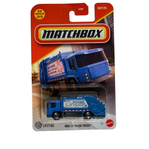 Matchbox MBX EV Trash Truck 62/125 – Electric Recycling New on Card - Picture 1 of 5
